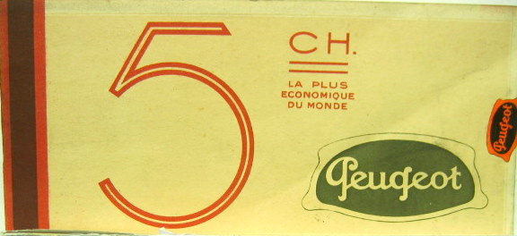 Couverture de 1926-10 PEUGEOT 5 CH CATALOGUE