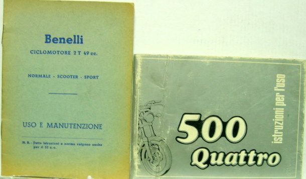 Couverture de BENELLI LIVRET D'ENTRETIEN EN ITALIEN