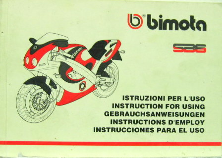 Couverture de BIMOTA  SB6 LIVRET D'ENTRETIEN EN ITALIEN ANGLAIS ALLEMAND FRANCAIS ESPAGNOL