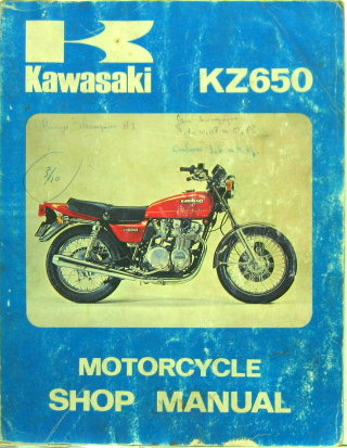 Couverture de 1976 KAWASAKI KZ 650 MANUEL DE REPARATION  EN ANGLAIS