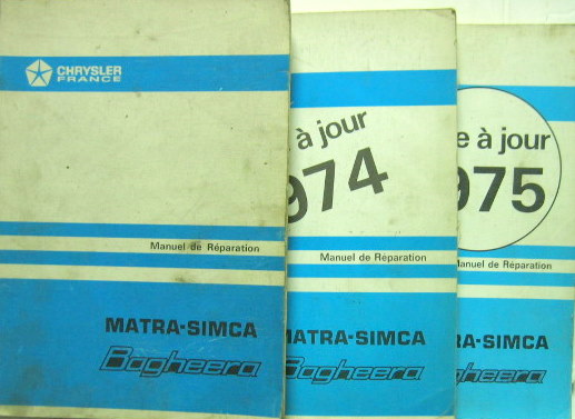 Couverture de SIMCA BAGHEERA MURENA MANUEL DE REPARATION