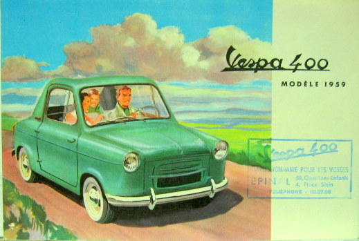 Couverture de 1959 VESPA 400 CATALOGUE