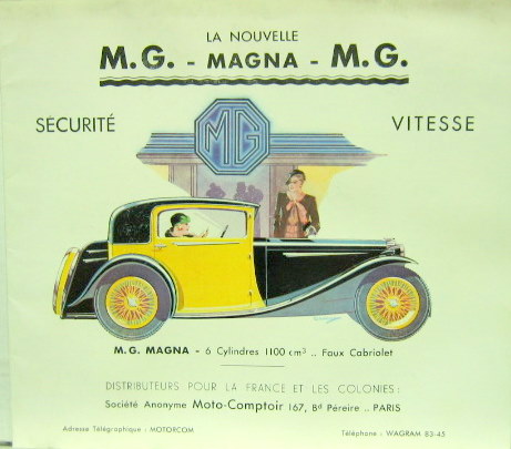 Couverture de MG MAGNA 6 CYLINDRES 1100 CM3  DEPLIANT