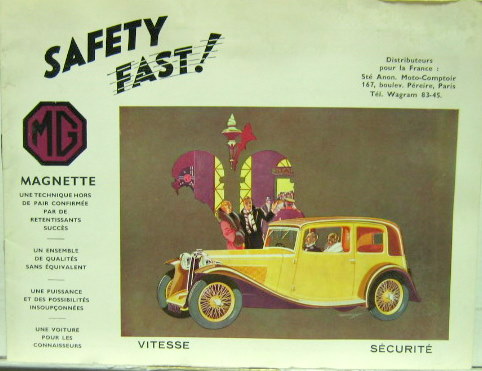 Couverture de 1933-9 MG MAGNETTE CATAOGUE