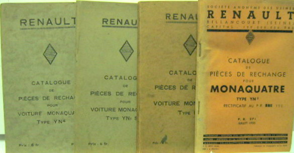 Couverture de RENAULT MONAQUATRE CATALOGUE DE PIECES DETACHEES AU CHOIX
LIVRET D'ENTRETIEN