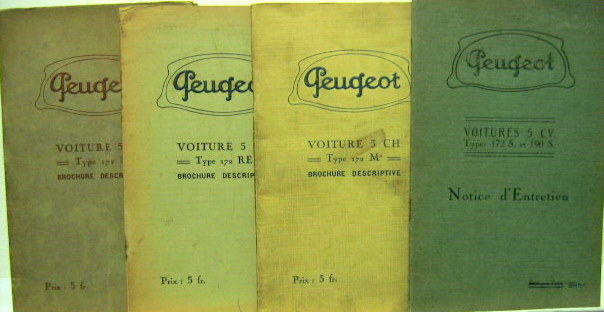 Couverture de PEUGEOT 172-190  LIVRET D'ENTRETIEN AU CHOIX