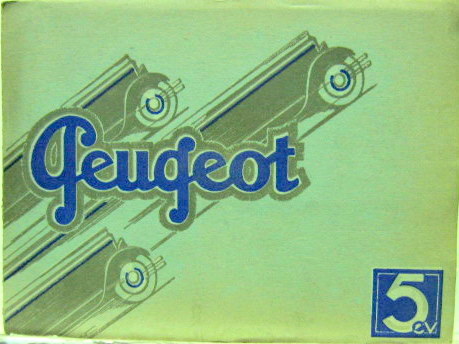 Couverture de 1927 PEUGEOT 5 CH CATALOGUE