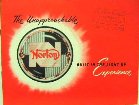 Couverture de 1956 NORTON GAMME CATALOGUE EN ANGLAIS