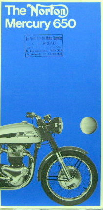 Couverture de NORTON MERCURY 650 DEPLIANT EN ANGLAIS