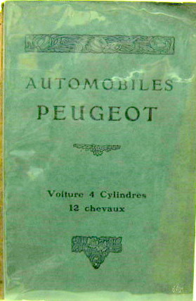 Couverture de PEUGEOT 4 CYLINDRES 12 CV LIVRET D'ENTRETIEN