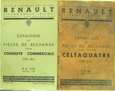 Couverture de RENAULT CELTAQUATRE TECHNIQUE CATALOGUE DE PIECES DETACHEES + LIVRET D'ENTRETIEN