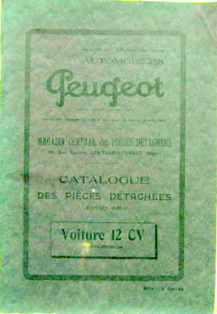 Couverture de 1931 PEUGEOT 183 A-C-D CATALOGUE DE PIECES DETACHEES SANS FIGURES