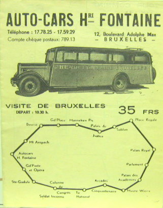 Couverture de AUTO CARS H.FONTAINE  A BRUXELLES VISITE DE BRUXELLES OUTOURS COMBINES