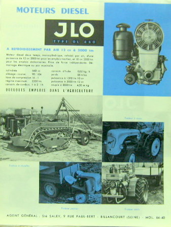 Couverture de MOTEURS JLO DIESEL DL 660 A BILLANCOURT PROSPECTUS