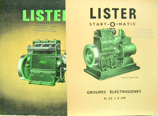 Couverture de MOTEURS LISTER CATALOGUE AU CHOIX