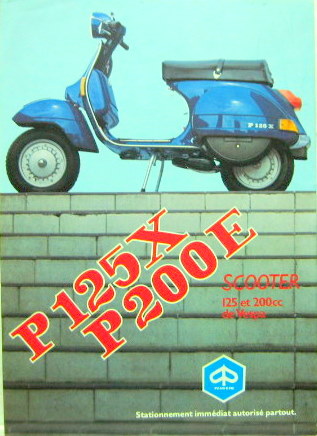 Couverture de VESPA P125X ET P200E PROSPECTUS