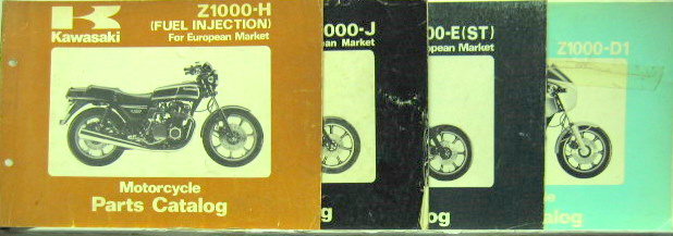 Couverture de KAWASAKI Z 1000 CATALOGUE DE PIECES DETACHEES EN ANGLAIS AU CHOIX