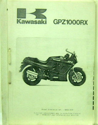 Couverture de KAWASAKI GPZ 1000RX LIVRET D'ENTRETIEN SOMMAIRE