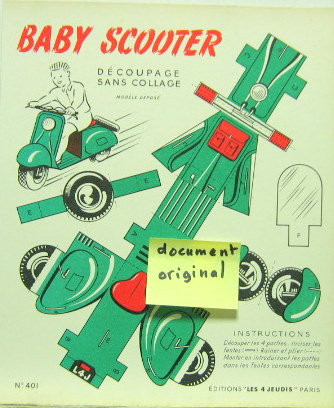 Couverture de BABY SCOOTER DECOUPAGE LES 4 JEUDI N°401 SANS COLLAGE