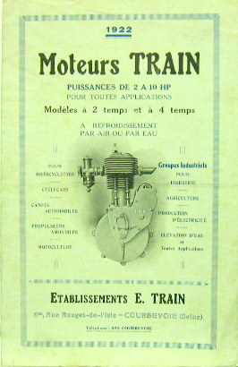 Couverture de 1922 MOTEURS TRAIN 2 ET 4 TEMPS A COURBEVOIE EN COPIE