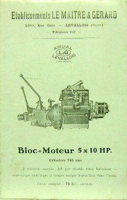 Couverture de MOTEURS LE MAITRE ET GERARD BLOC MOTEUR ET PONT A LEVALLOIS