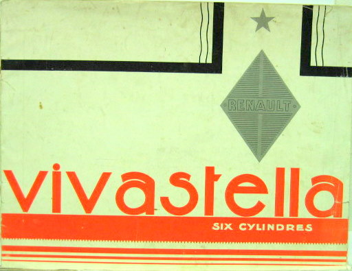 Couverture de 1930 RENAULT VIVASTELLA CATALOGUE AVE SON ADDITIF