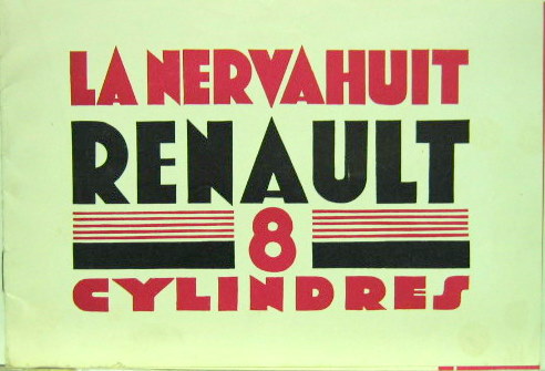 Couverture de 1930-8 RENAULT NERVAHUIT CATALOGUE