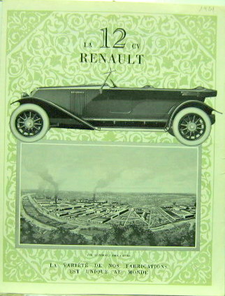 Couverture de RENAULT LA 12 CV CATALOGUE (V67)