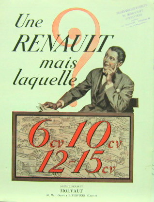 Couverture de RENAULT 6-10-12-15 CV CATALOGUE (V75)