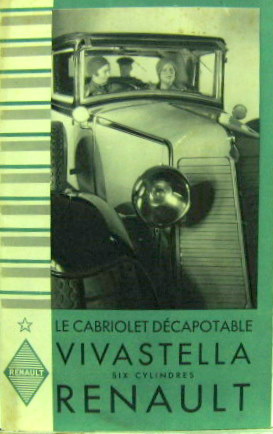 Couverture de 1930-2 RENAULT VIVASTELLA CABRIOLET DECAPOTABLE DEPLIANT