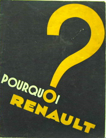Couverture de 1932-9 RENAULT POURQUOI ? CATALOGUE