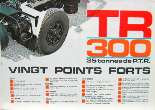 Couverture de 1970 BERLIET CAMION TR 300 35T DEPLIANT