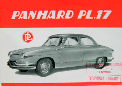 Couverture de 1960-11 PANHARD PL 17 CATALOGUE EN ANGLAIS