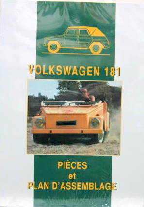 Couverture de VOLKSWAGEN 181 CATALOGUE DE PIECES ET PLAN D'ASSEMBLAGE