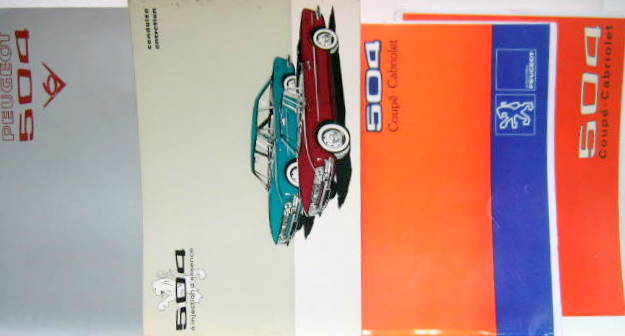 Couverture de PEUGEOT 504 COUPE ET CABRIOLET  LIVRET D'ENTRETIEN AU CHOIX