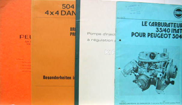 Couverture de PEUGEOT 504 DESCRIPTIF  TECHNIQUES AU CHOIX