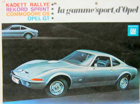 Couverture de 1969 OPEL LA GAMME SPORT D'OPEL CATALOGUE