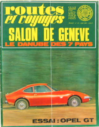 Couverture de ESSAI DE L'OPEL GT DANS ROUTES ET VOYAGES