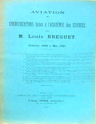 Couverture de 1908-1927 COMMUNICATIONS FAITES A L'ACADEMIE DES SCIENCES PAR MONSIEUR LOUIS BREGUET