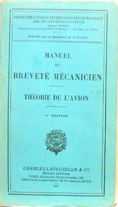 Couverture de 1929 MANUEL DU BREVETE MECANICIEN DE L'ARMEE DE L'AIR