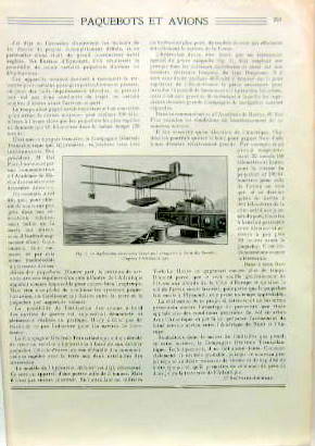 Couverture de 1928 PAQUEBOT ET AVIONS ARTICLE ORIGINAL