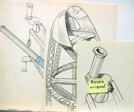 Couverture de 1931 HYDRAVION BERNARD STRUCTURE DE L'AVANT ET 2 AUTRES DESSINS PLAN ORIGINAL A L'ENCRE DE CHINE