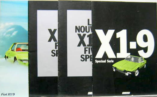 Couverture de FIAT X 1/9 CATALOGUE AU CHOIX