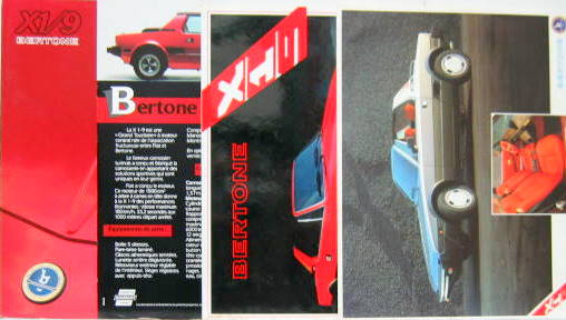 Couverture de FIAT X 1/9 CATALOGUE AU CHOIX