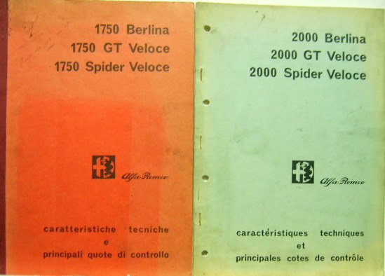 Couverture de 1968-1971 ALFA ROMEO 1750 ET 2000 CARACTERISTIQUES TECHNIQUE