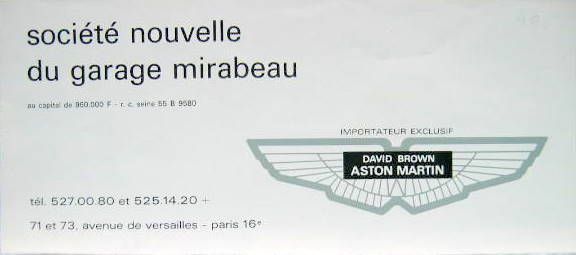 Couverture de ASTON MARTIN GAMME DB6 MK2 DBS 6 CYL. DBS V8 DEPLIANT EN FRANCAIS