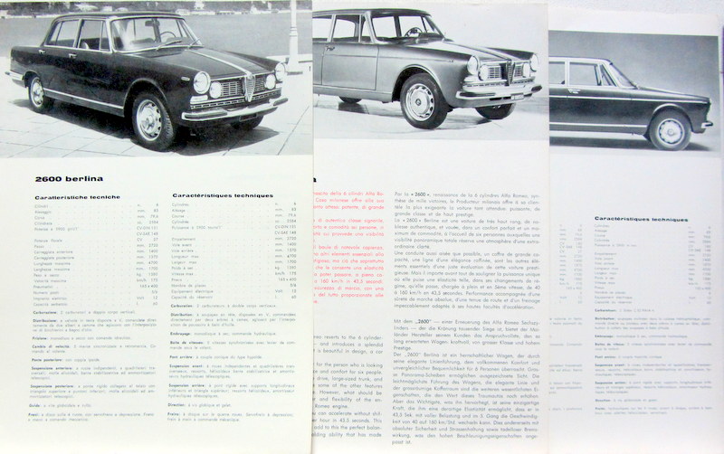 Couverture de ALFA BERLINA 2600 BERLINE PROSPECTUS