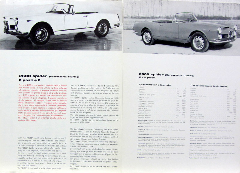 Couverture de ALFA 2600 SPIDER  2+2 TOURING