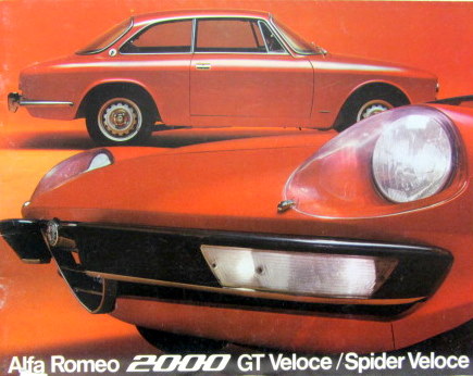 Couverture de ALFA ROMEO 2000 GT VELOCE ET SPIDER VELOCE CATALOGUE EN FRANCAIS
