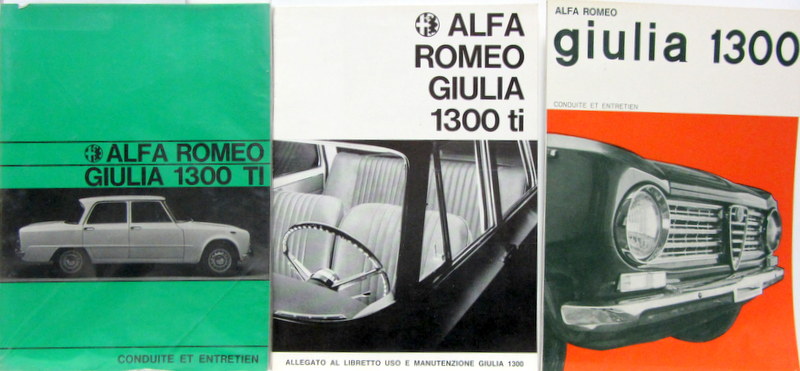 Couverture de ALFA ROMEO GIULIA 1300 ET TI LIVRET D'ENTRETIEN
